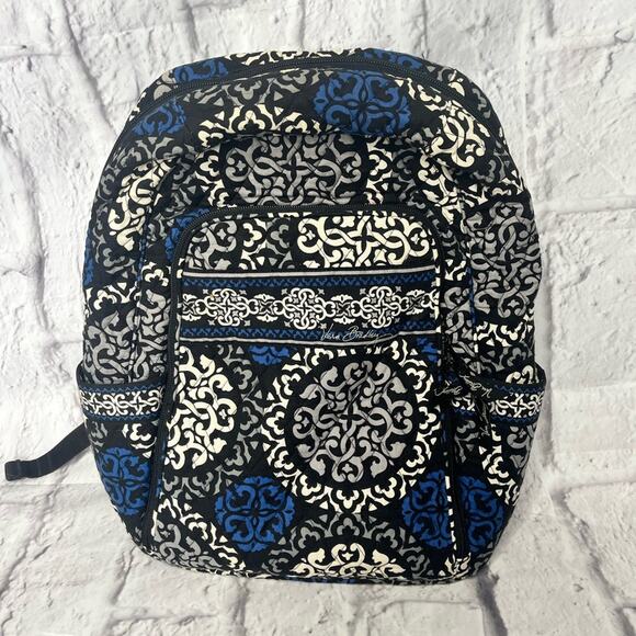 Vera Bradley Handbags - Vera Bradley Canterberry Cobalt Blue Quilted Backpack School College